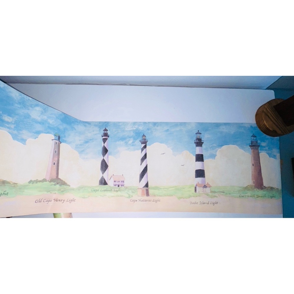 York Lighthouse wallpaper Border, Prepasted 2 X 5 Yds Hatteras 0A4406B R-01